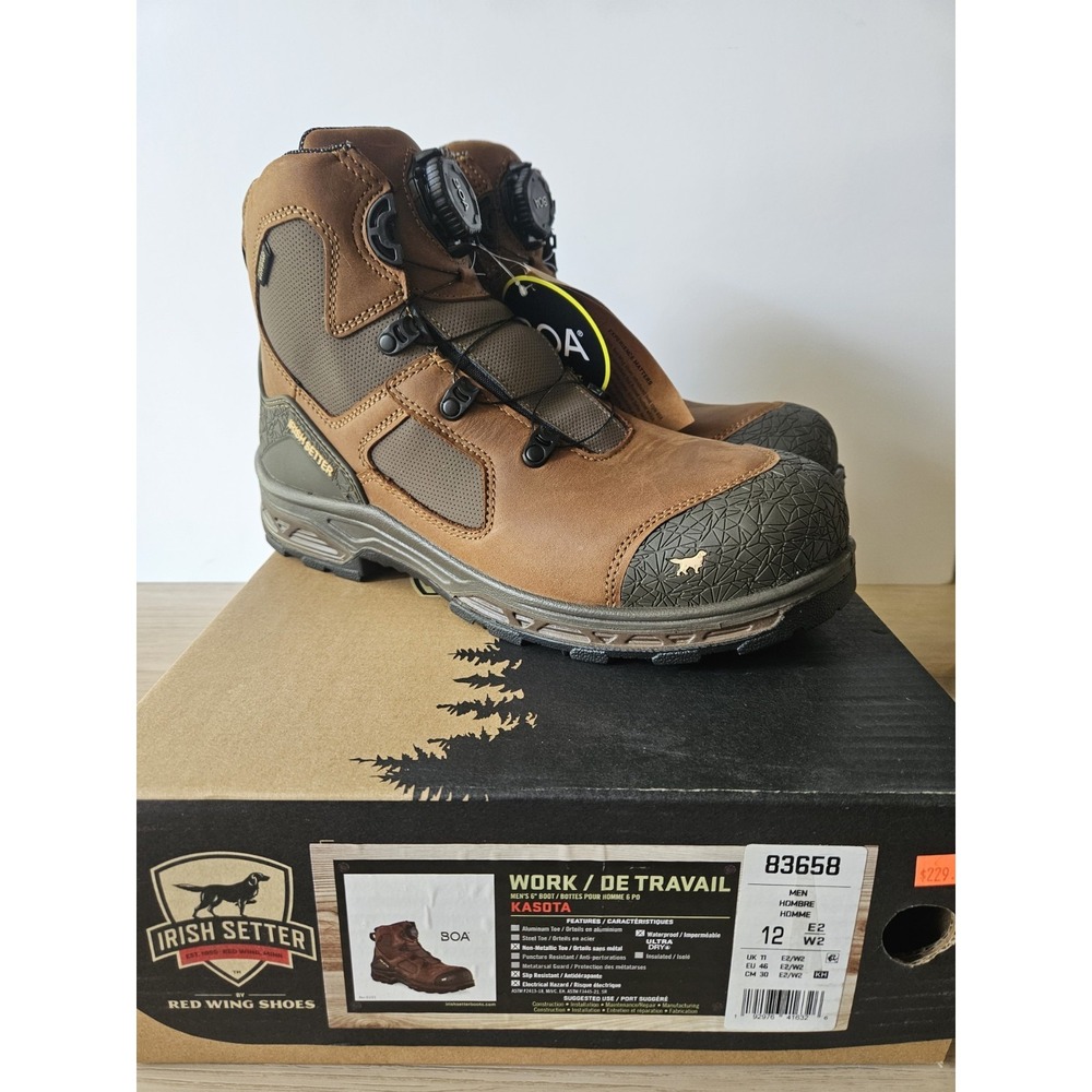Red Wing Irish Setter Kasota Men's Size 12 Waterproof Safety Boot BOA 83658